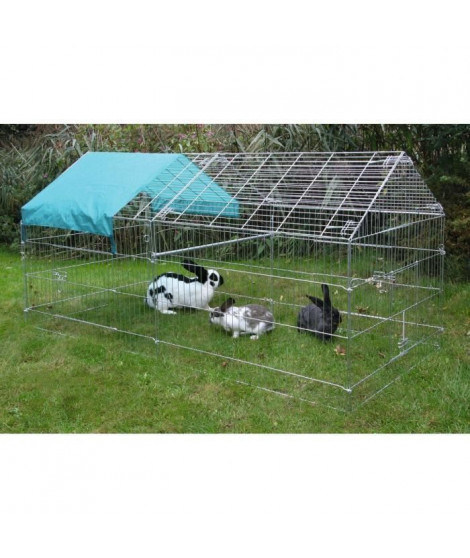 KERBL Enclos extérieur zingué avec bâche pour petits animaux - 220x103x103cm