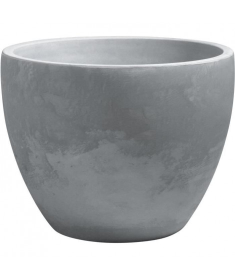 EDA Bac a Arbustes PALMEA Rond 98 L - avec Roulettes - Double Paroi - Réserve d'Eau Intégrée - Ø 70 x 55 cm - Gris