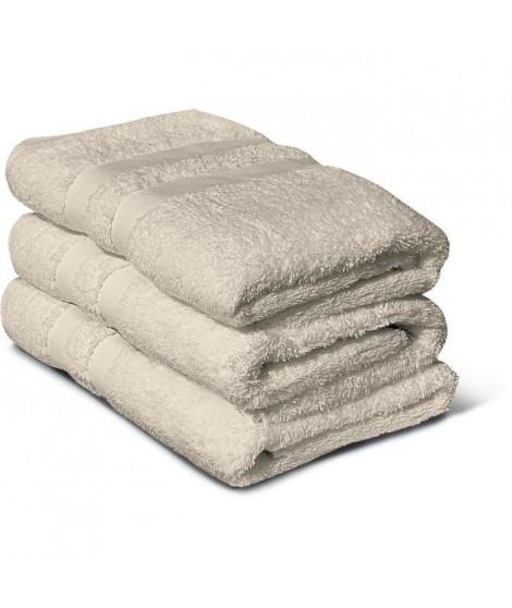 Lot de 3 serviettes - LOVELY HOME - 3 Serviettes 50 x 100 cm - Beige
