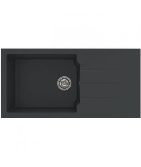 Evier a encaster - Résine - Noir pailleté - 1 grand bac - 100 x 50 cm - ALOA - STRADOUR