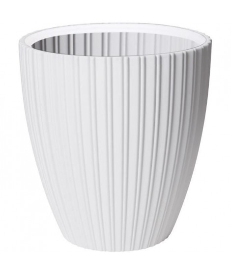 Pot de fleurs - Garden ID - Fancy - 40 x 42 cm - Pour jardin, balcons ou intérieurs - Blanc