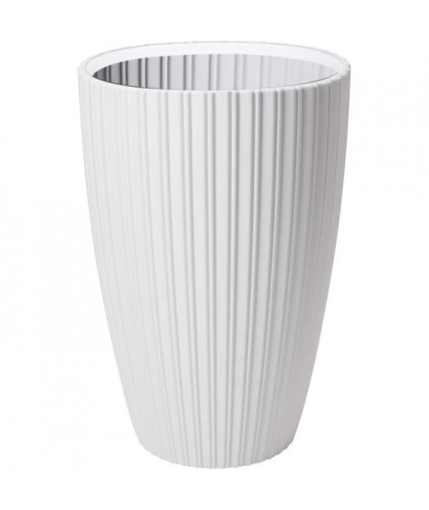 Pot de fleurs - Garden ID - Fancy - 40 x 58 cm - Pour jardin, balcons ou intérieurs - Blanc