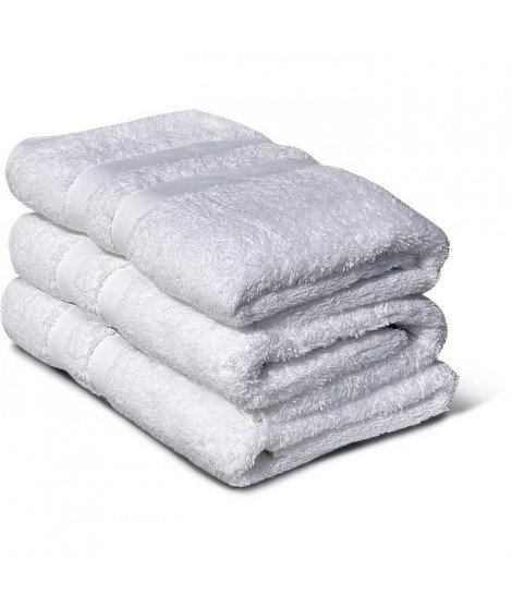 Lot de 3 serviettes - LOVELY HOME - 3 Serviettes 50 x 100 cm - Blanc