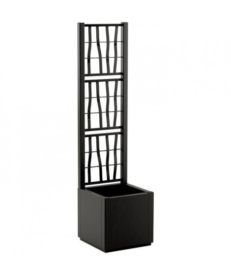 Bac a fleur - ETHICA - Graphite - Carré avec treillis - 38 L - STEFANPLAST