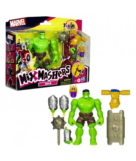 MixMashers Hulk Deluxe, figurine 12 cm personnalisable a mélanger et combiner avec accessoires, Marvel, des 4 ans