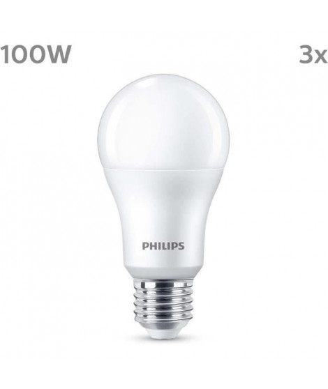 Ampoule LED - PHILIPS - 100 W - A67 E27 - Blanc froid - Non dimmable x 3