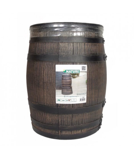 Récupérateur d'eau en forme de barrique - NATURE - En PE rotomoulé - 50 litres - Inclus accessoires