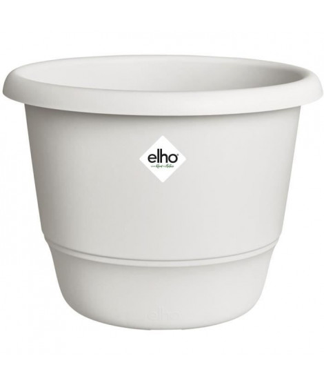 Pot de fleurs - ELHO - Amiga Rond 25 - Blanc - L 25 x B 24.5 x H 18 cm - Extérieur - 100% recyclé
