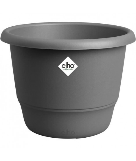 Pot de fleurs - ELHO - Amiga Rond 30 - Noir - L 30 x B 29.5 x H 22 cm - Extérieur - 100% recyclé