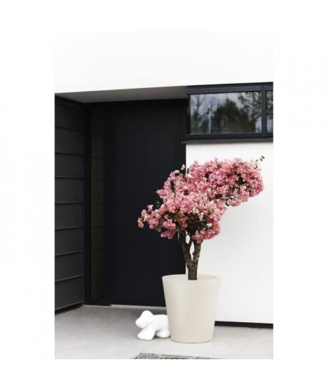 Pot de fleurs - ELHO - Pure Straight Round 50 - Blanc Lin - L 50 x B 49.5 x H 51 cm - 100% recyclé