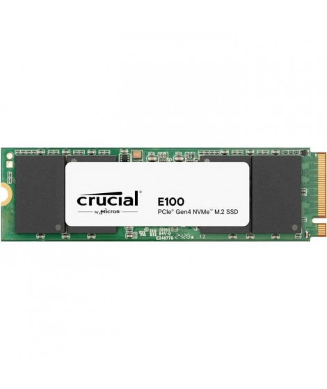 SSD interne - CRUCIAL - E100 - 1 To - PCIe Gen4 NVMe M.2 - Jusqu'a 5000 Mo/s