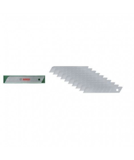 Bosch Set de 10 lames sécables 18 mm (acier SK5 haute qualité  7 parties sécables  étui de rangement)