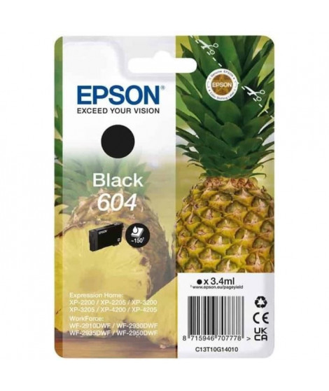 Encre - EPSON - Ananas 604 - Noir - Originale - 150 pages