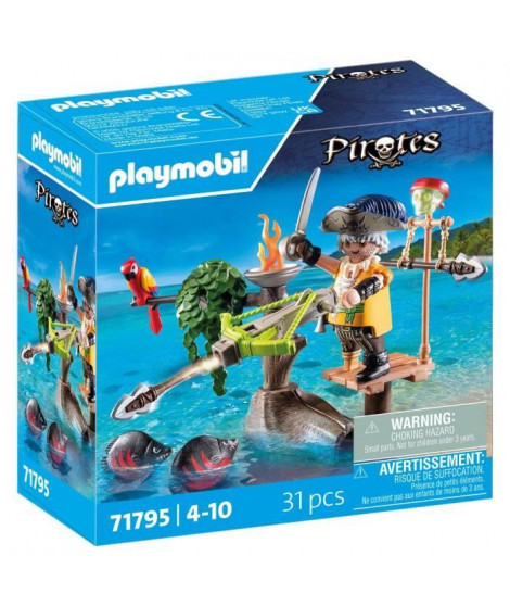 PLAYMOBIL 71795 Pirate avec arbalete et poissons a viser