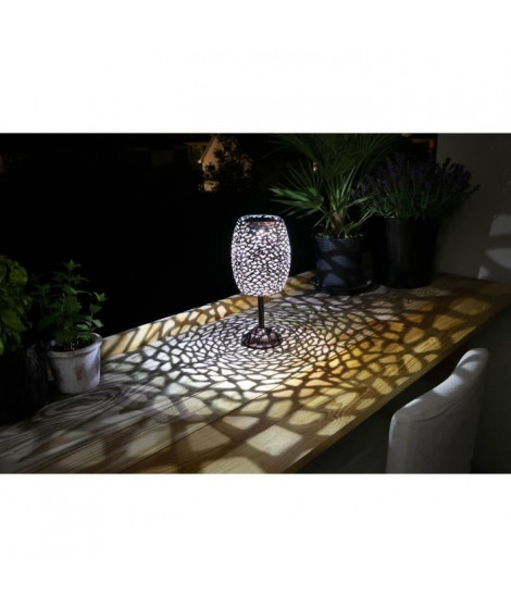 Lanterne solaire - GALIX - G2003 - Métal cuivré - LED blanche 10 lumens - H35 cm