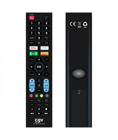 Télécommande de remplacement - CGV - FIDELIO Samsung - Pour téléviseurs Samsung - Sans programmation - Prete a l'emploi
