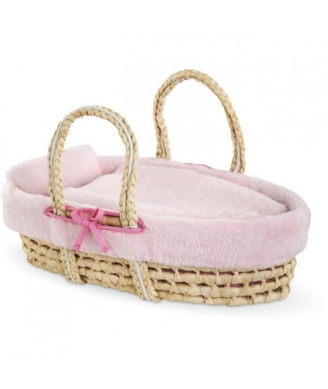 Accessoires poupons - COROLLE - Ensemble Couffin Peluche Rose - pour poupons 36 et 42 cm - des 3 ans