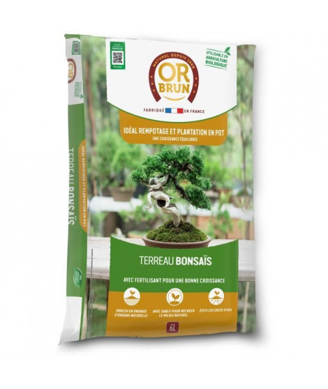Terreau bonsais - OR BRUN - OBRTBON6U - 6L - Meilleur enracinement