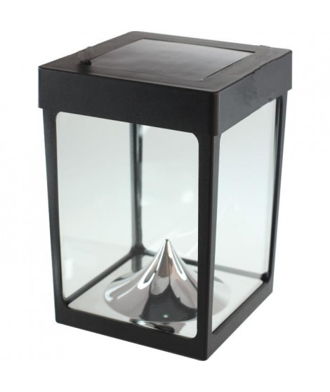 Mini photophore solaire pour table - Parois en verre - Noir