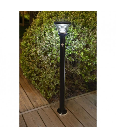 Lampadaire solaire - GALIX - G4595C - Tres éclairant - Inox avec détecteur - H93 cm - 1000 Lumens