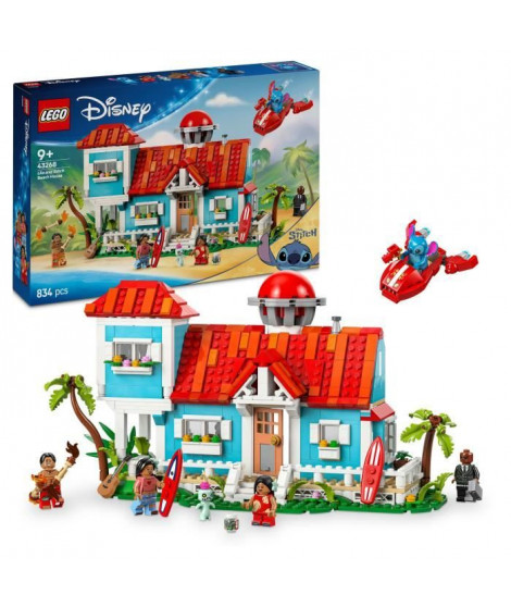 LEGO | Disney La Maison sur la Plage de Lilo et Stitch, Jeu de Construction pour les Enfants et les Fans 43268