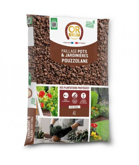 Paillage de Pouzzolane - OR BRUN - OBRPPOU6U - 6L - Protection des plantes