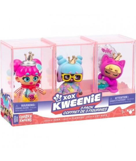 Pack de poupées - XOX KWEENIE - Série Quirky - 13 cm - 3 poupées incluses - Finitions uniques