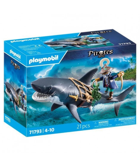 PLAYMOBIL 71793 Pirate et requin avec mâchoire articulée