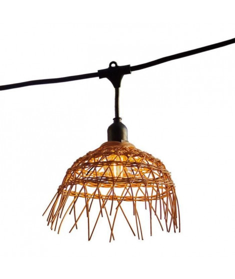 Guirlande lumineuse - LUMISKY - Hawaii Light - Raccordable - Extérieur - Abat-jour polyrotin - 10 ampoules filament E27 LED