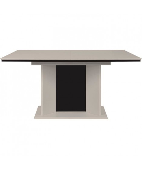 Table extensible - NOVARA - Rectangulaire - 10 personnes - 160/200 x 76 x 90 cm - Sable / Noir