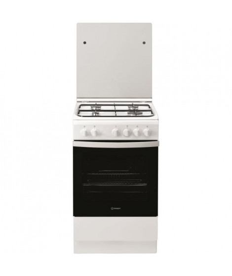 Cuisiniere a gaz - INDESIT - IS5GOPMW/FR - 4 feux - 50 cm - Blanc - Four a gaz 68L