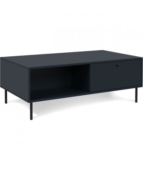 Table basse - CARACAS 55A - Bleu marine - 2 tiroirs, 2 niches - 110 x 40 x 60 cm