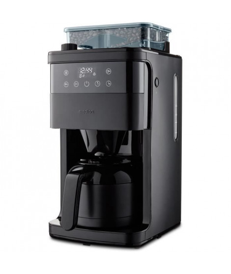 Cafetiere Filtre Digitale Isotherme avec Broyeur - MEDION - 1000W - 1,0L - Noir