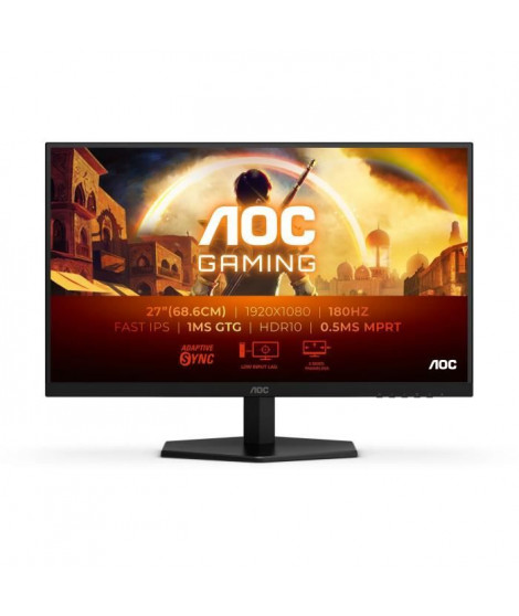 Ecran PC Gamer AOC - 27G42E - 27'' FHD - Dalle IPS - 180Hz - 0,5MS MPRT - Adaptive Sync - HDMI / DP