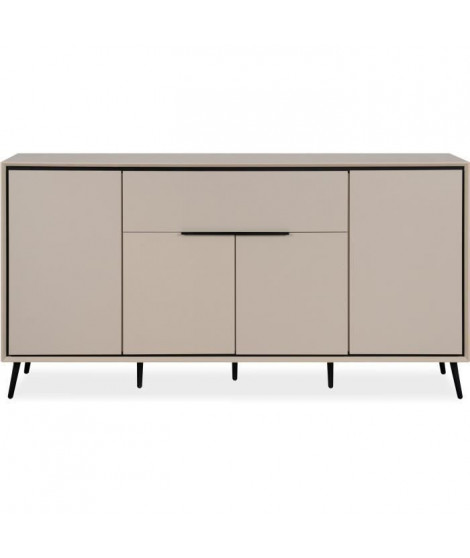 Buffet - ARONA 51B - Beige / Noir - 4 portes, 1 tiroir - 175 x 90 x 38 cm
