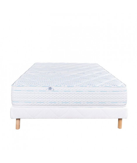 LUXURY LITERIE - Ensemble matelas + sommier - THERMOTEC - 160 x 200 cm - Tapissier - Ferme  - Face été/hiver