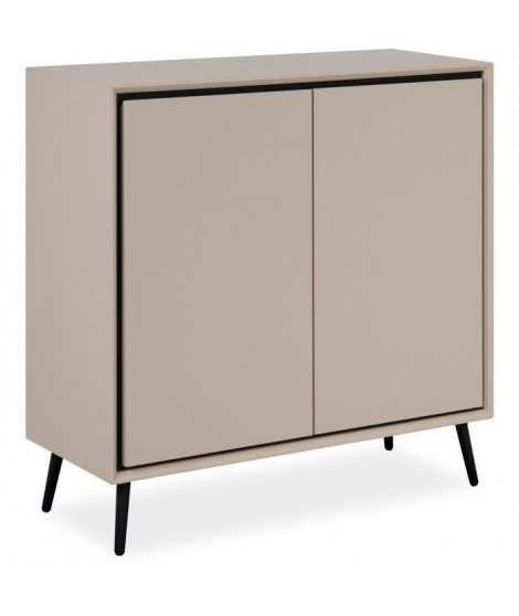 Buffet - ARONA 01A - Beige / Noir - 2 portes - 90 x 90 x 38 cm