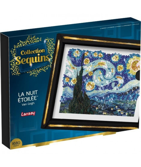 Kit loisir créatif - LANSAY - Collection Sequins - La nuit étoilée - Van Gogh - Des 14 ans