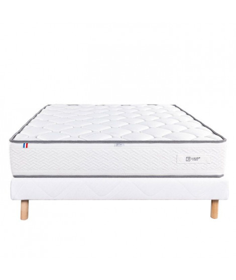 LUXURY LITERIE - Ensemble matelas + sommier - IRIS - 140 x 190 cm - Tapissier - Ferme  - Face été/hiver