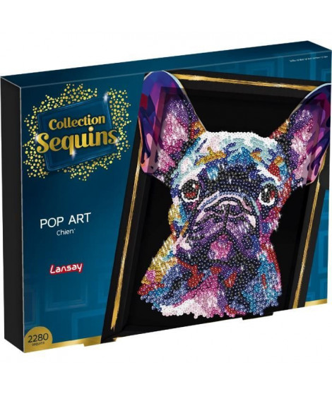 Kit loisir créatif - LANSAY - Collection Sequins - Pop art chien - Des 14 ans