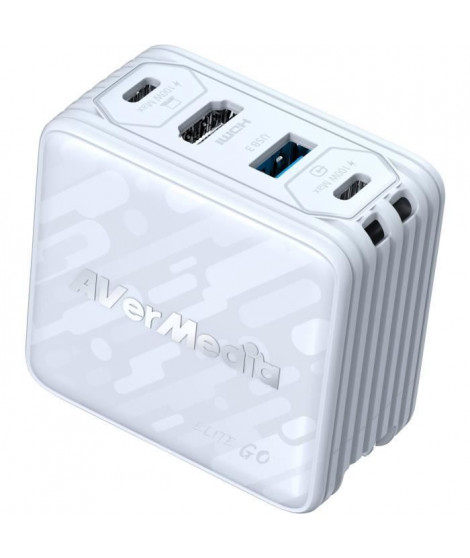 Chargeur GaN - AVERMEDIA - 100W avec Capture Vidéo FHD GC313Pro Blanc