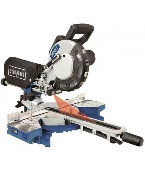 Scie a onglet radiale électrique SCHEPPACH 216 mm HM81LXU - 2000 W - Avec laser, LED et 2 extensions d'appui