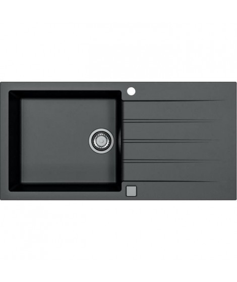 Evier a encastrer - Granit - Noir - 1 grand bac - 100 x 50 cm - CADIT - STRADOUR