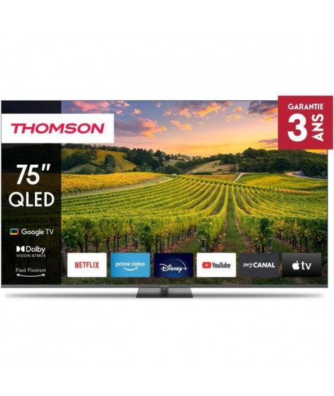 THOMSON - TV QLED 75QG5C14 - 75 (190 cm) - 4K UHD 3840x2160 - HDR 10 - Google TV - 2xHDMI 2.1 + 2xHDMI 2.0