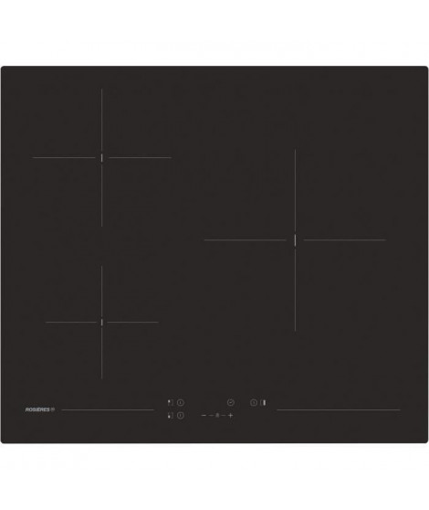 Table de cuisson vitrocéramique - ROSIERES - 3 feux - 5500 W - Commandes tactiles - 59 x 52 cm - RKD73CT