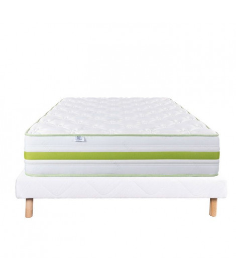 LUXURY LITERIE - Ensemble matelas + sommier - ReVERIE - 140 x 190 cm - Tapissier - Ferme  - Face été/hiver