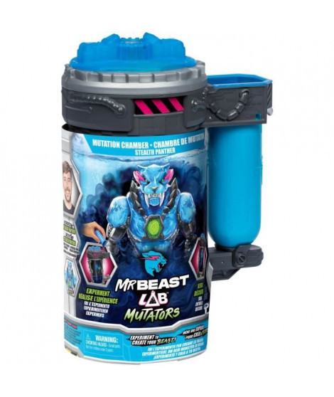 Figurine articulée - MRBEAST LAB - Stealth Panther - 13 cm - Corps translucide bleu - 20 points d'articulation