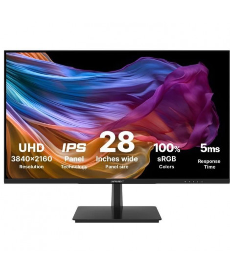 Écran PC - JAPANNEXT - 28 4K UHD - IPS - 60Hz - 1 DP 1.2 - 2 HDMI 2.0