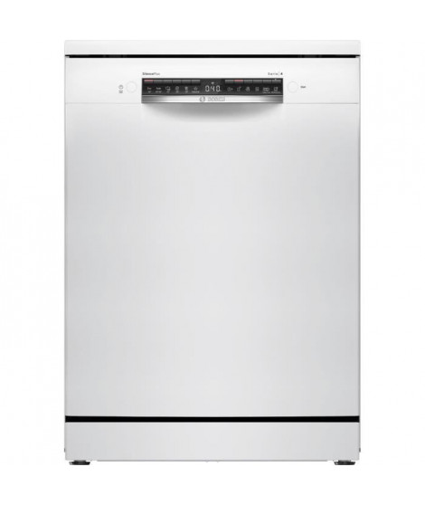 Lave-vaisselle pose libre BOSCH SMS4EMW01F SER4 - 14 couverts - Induction - L60cm - 42 dB - tiroir a couverts - Blanc