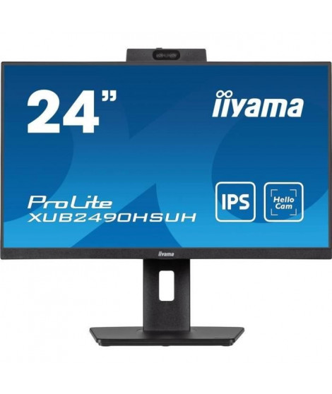 Écran PC - IIYAMA - XUB2490HSUH-B1 - 23,8 FHD - IPS - 100Hz - Webcam intégrée